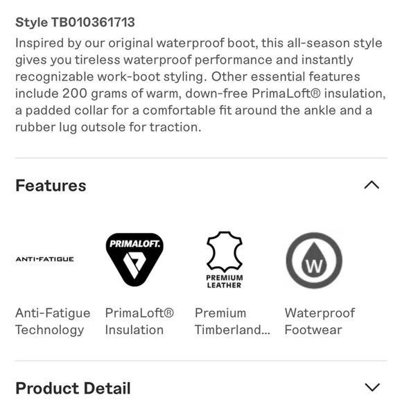 Timberland Waterproof Lace Up Boots Womens Size 5.5 Prima Loft Insulation - Picture 13 of 14